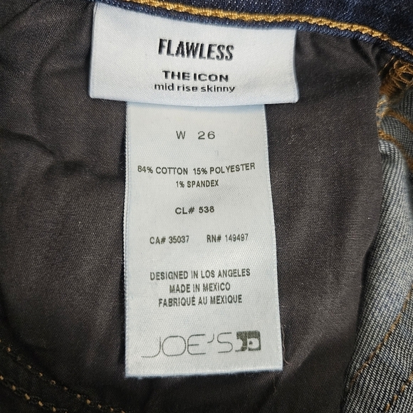 Joe' s Jeans THE ICONMID RISE SKINNY FLAWLESS Womens Size 26 - Picture 11 of 12